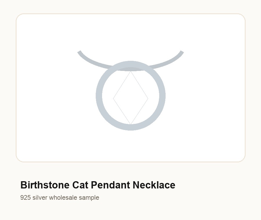 Birthstone Cat Pendant Necklace
