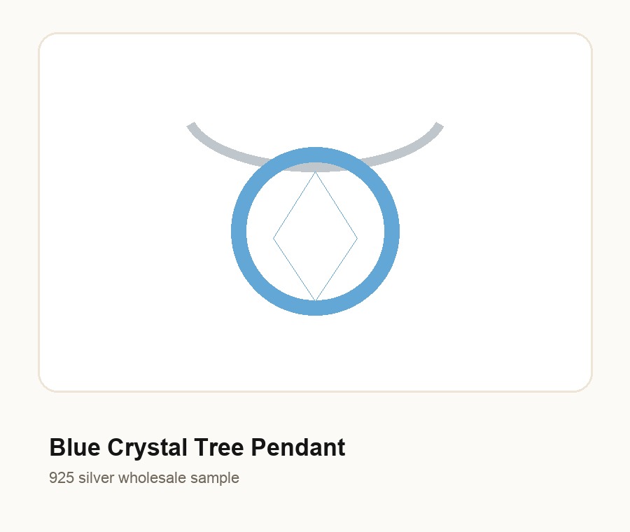 Blue Crystal Tree Pendant