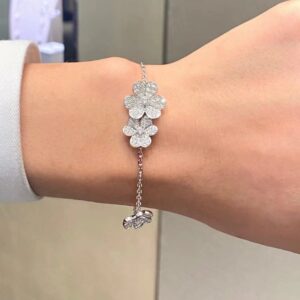 925 Sterling Silver Blossom Flower Bracelet Jewelry View