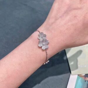 925 Sterling Silver Blossom Flower Bracelet Jewelry View