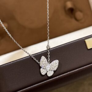 925 Sterling Silver Butterfly Necklace Detail