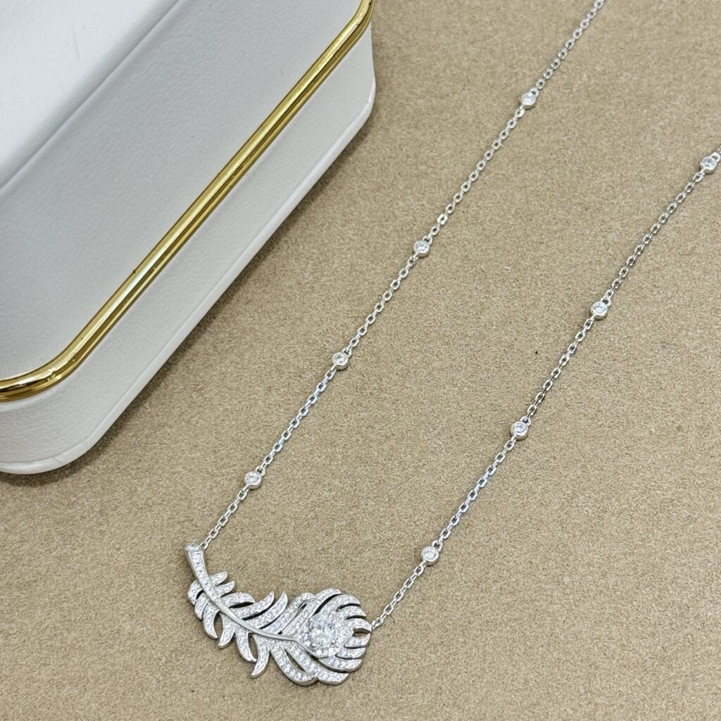925 Sterling Silver Feather Necklace Wholesale