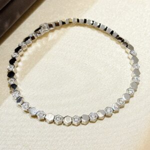 925 Sterling Silver Honeycomb Bracelet Detail