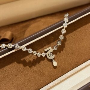 925 Sterling Silver Number 5 Round Stone Necklace Jewelry View