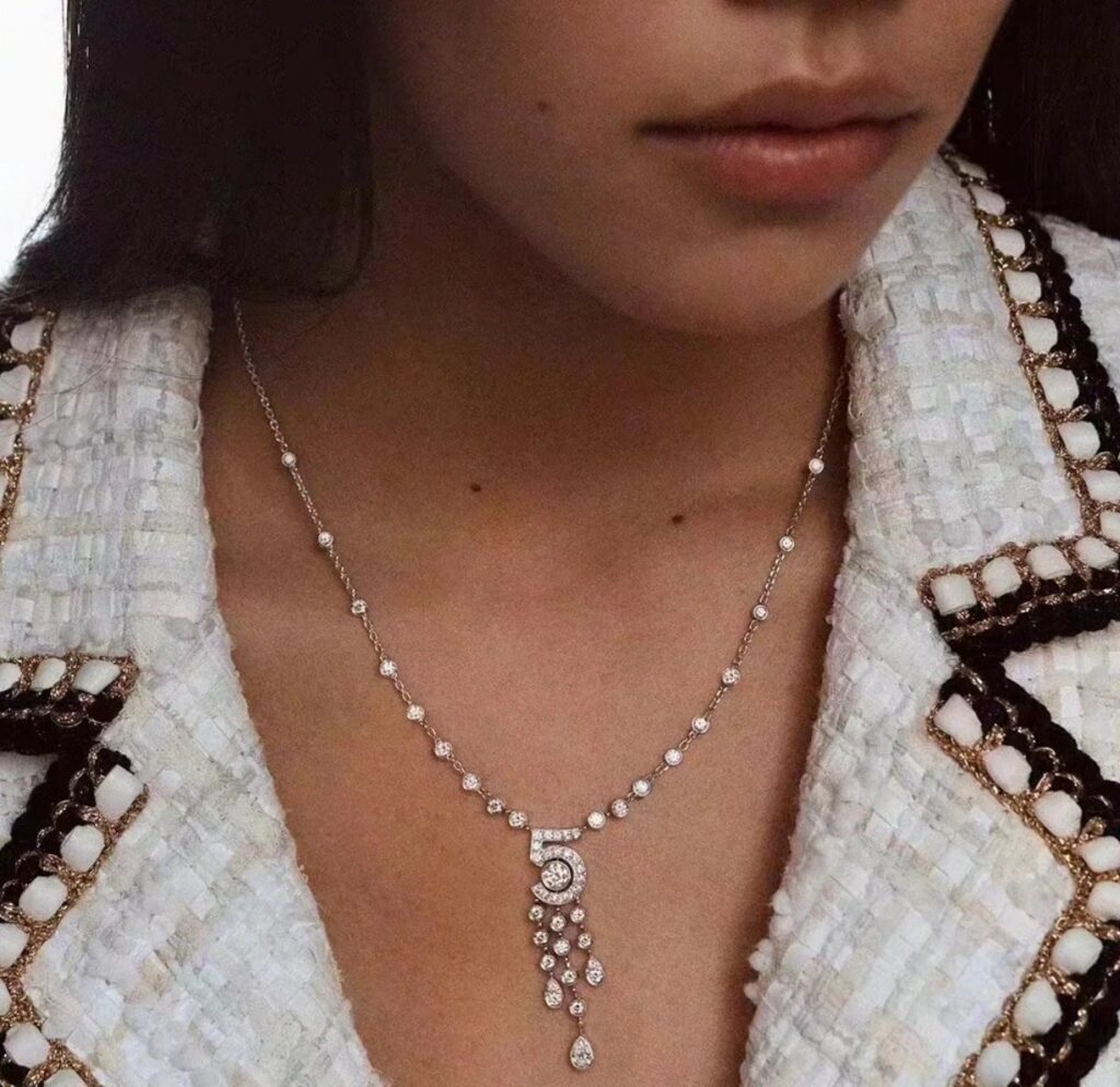 925 Sterling Silver Number 5 Tassel Necklace Wholesale
