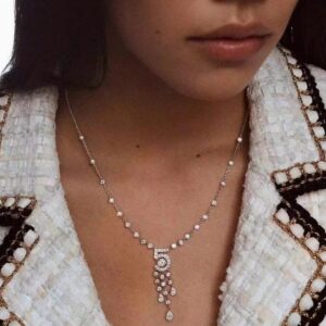 925 Sterling Silver Number 5 Tassel Necklace Wholesale