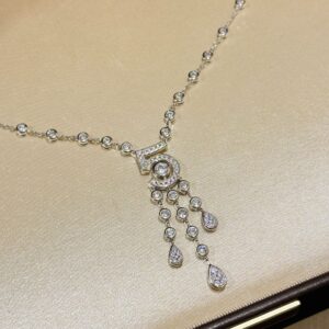 925 Sterling Silver Number 5 Tassel Necklace Detail