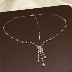 925 Sterling Silver Number 5 Tassel Necklace Jewelry View