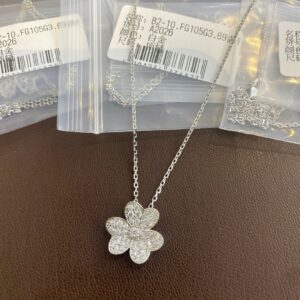 925 Sterling Silver Pave Clover Necklace Wholesale