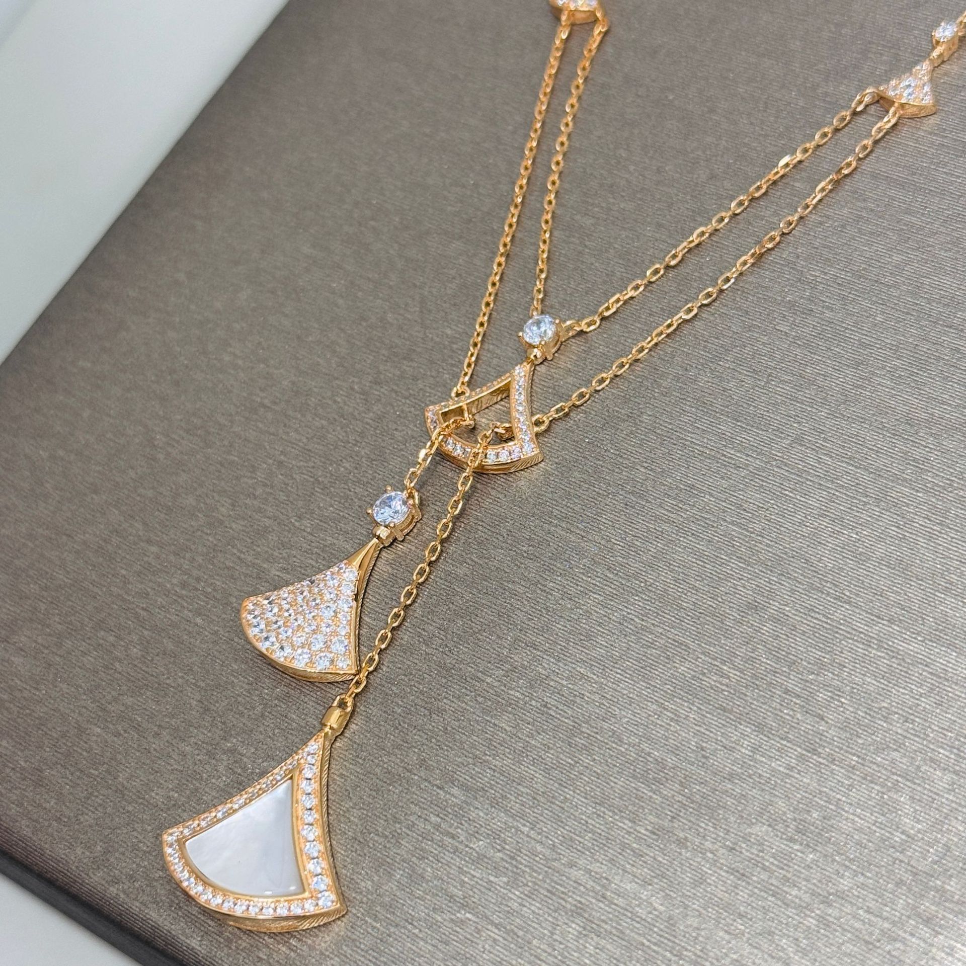925 Sterling Silver Pleated Tassel Necklace