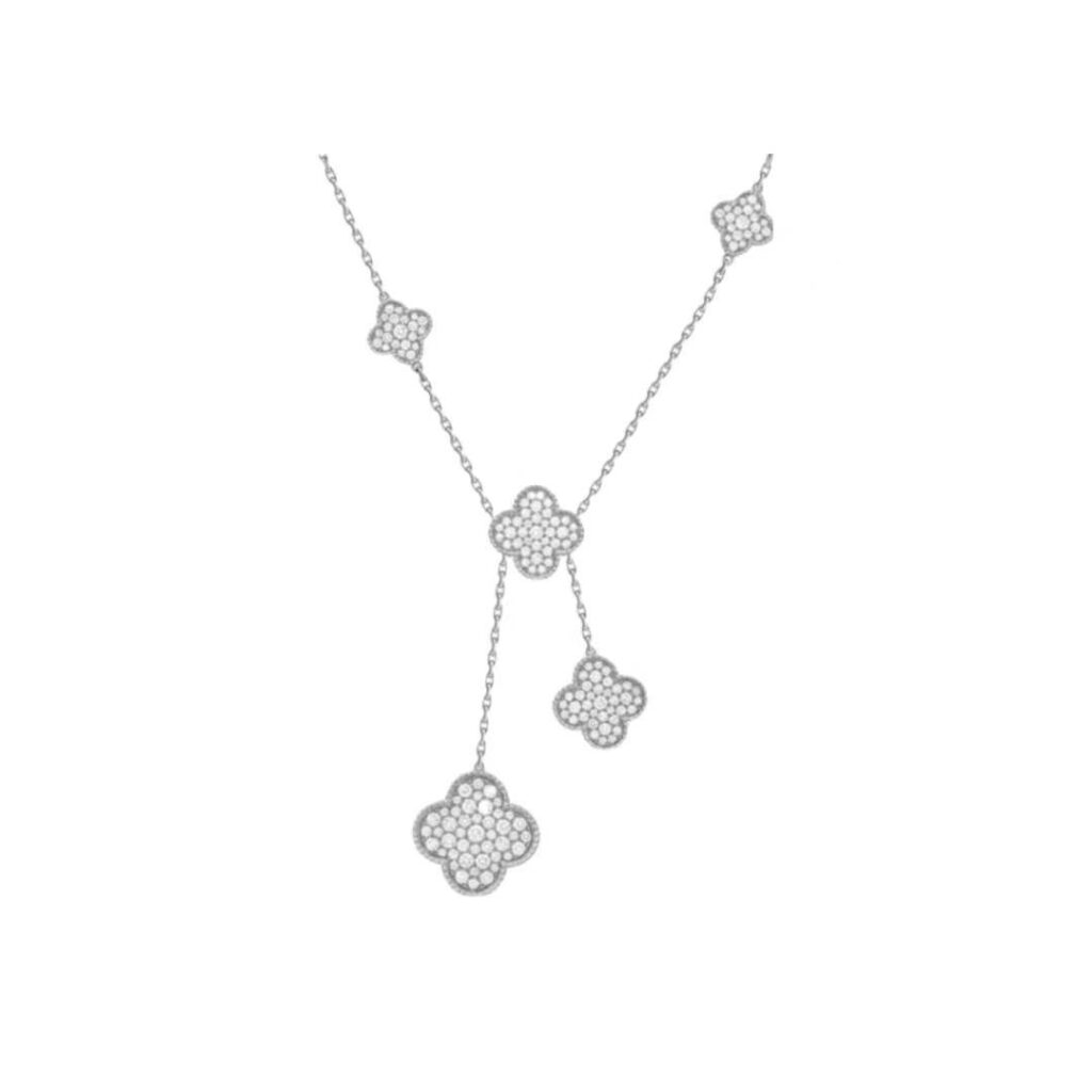 925 Sterling Silver Six Motif Clover Necklace Wholesale