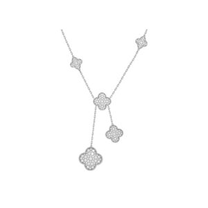 925 Sterling Silver Six Motif Clover Necklace Wholesale