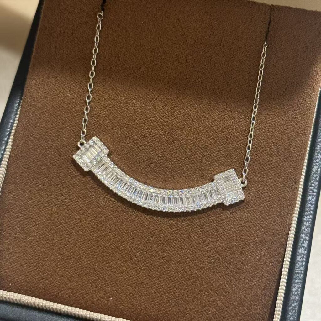 925 Sterling Silver Square Stone Necklace Wholesale