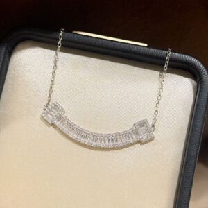 925 Sterling Silver Square Stone Necklace Detail