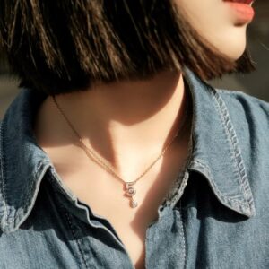925 Sterling Silver Teardrop Necklace Set Close Up