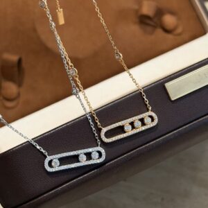 925 Sterling Silver Three Stone Sliding Necklace Jewelry View