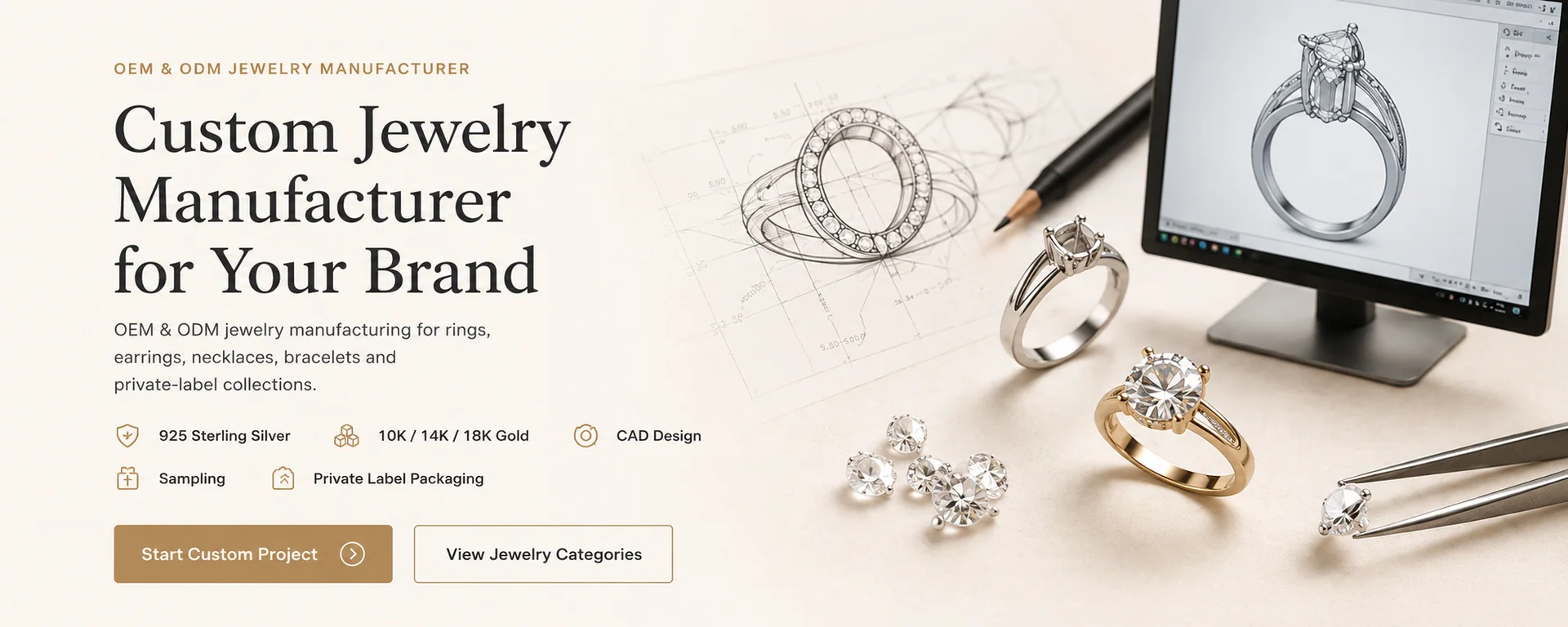 custom jewelry manufacturer for your brand OEM ODM 925 sterling silver jewelry