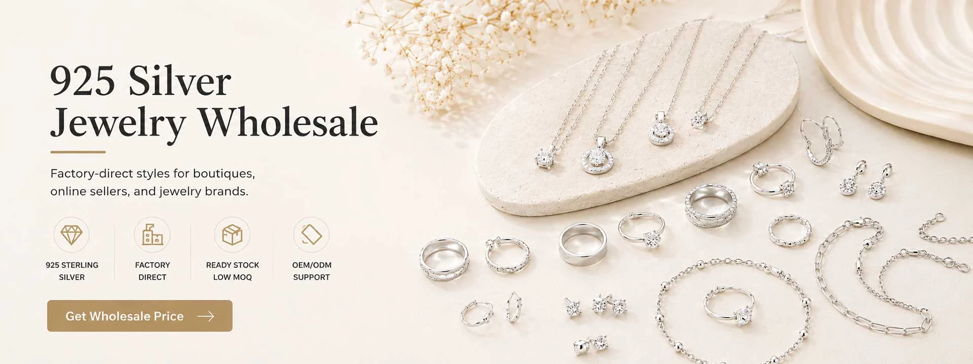 ready stock 925 sterling silver clover jewelry wholesale