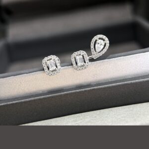 925 Sterling Silver Asymmetric Teardrop Stud Earrings Packaging View