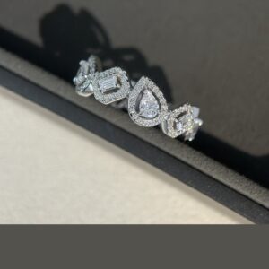 925 Sterling Silver Baguette Teardrop Open Ring Jewelry Display
