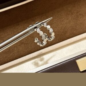 925 Sterling Silver Bead Half Hoop Stud Earrings Close Up