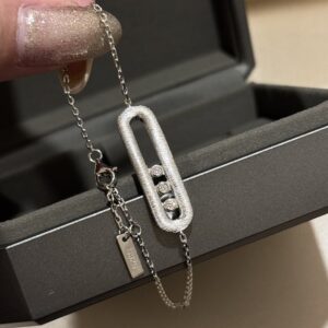 925 Sterling Silver Brushed Three Stone Sliding Bracelet Lifestyle View