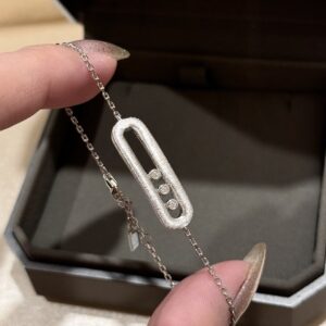 925 Sterling Silver Brushed Three Stone Sliding Bracelet Packaging View