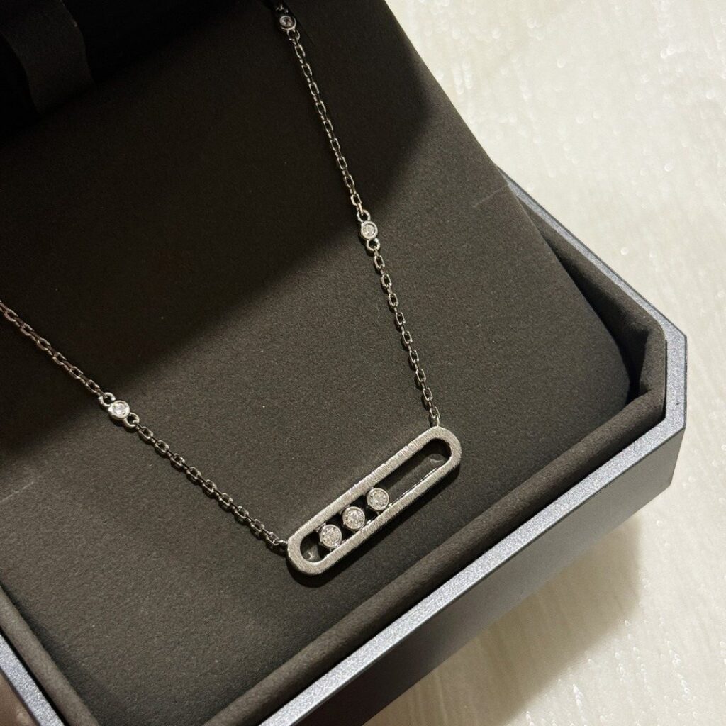 925 Sterling Silver Brushed Three Stone Sliding Necklace Wholesale