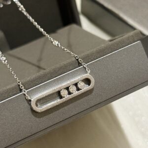 925 Sterling Silver Brushed Three Stone Sliding Necklace Packaging View