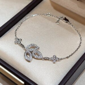 925 Sterling Silver Butterfly Flower Bracelet Jewelry Display