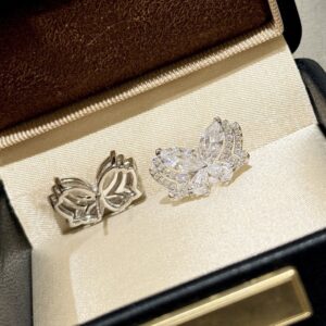 925 Sterling Silver Butterfly Marquise Stone Stud Earrings Packaging View
