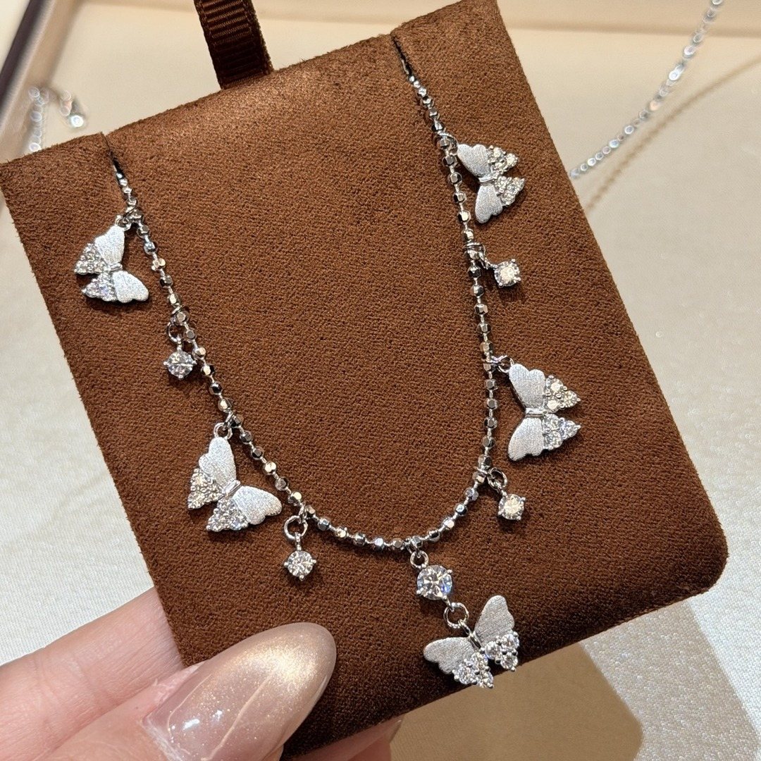 925 Sterling Silver Butterfly Tassel Necklace 925 Sterling Silver Butterfly Tassel Necklace