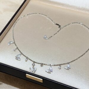 925 Sterling Silver Butterfly Tassel Necklace Jewelry Display