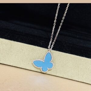 925 Sterling Silver Butterfly Turquoise Stud Earrings Lifestyle View