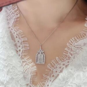 925 Sterling Silver Castle Necklace Lifestyle View