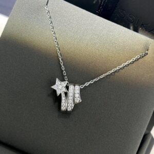925 Sterling Silver Celestial Necklace and Clip Earrings Set Detail