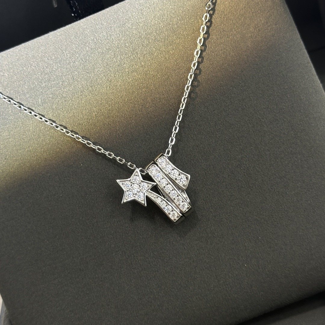 925 Sterling Silver Celestial Necklace and Clip Earrings Set 925 Sterling Silver Celestial Necklace and Clip Earrings Set