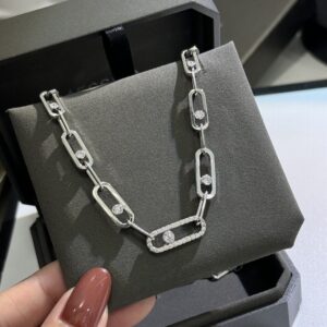 925 Sterling Silver Classic Single Stone Sliding Necklace Close Up