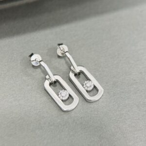 925 Sterling Silver Classic Single Stone Sliding Stud Earrings Jewelry Display