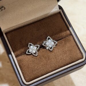 925 Sterling Silver Colorful Clover Stud Earrings Wholesale