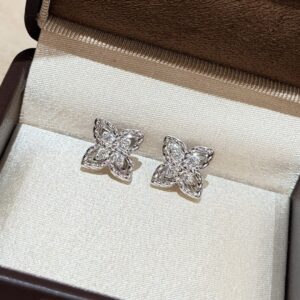 925 Sterling Silver Colorful Clover Stud Earrings Jewelry Display