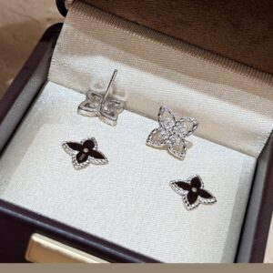 925 Sterling Silver Colorful Clover Stud Earrings Lifestyle View