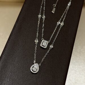 925 Sterling Silver Double Layer Teardrop Tassel Necklace Packaging View