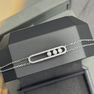 925 Sterling Silver Double Layer Three Stone Sliding Bracelet Lifestyle View