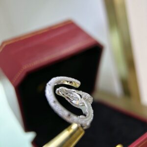 925 Sterling Silver Double Leopard Head Ring Jewelry Display