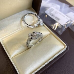 925 Sterling Silver Double Leopard Head Ring Jewelry View