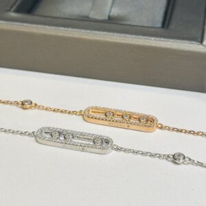 925 Sterling Silver Double Row Sliding Stone Bracelet Packaging View