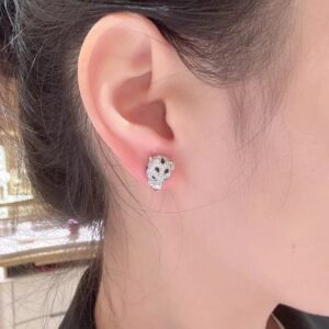 925 Sterling Silver Emerald Stone Stud Earrings Packaging View
