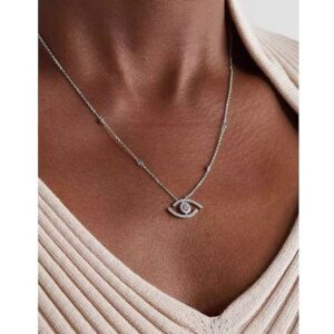 925 Sterling Silver Eye Motif Necklace Detail