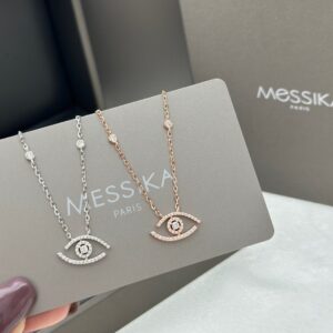 925 Sterling Silver Eye Motif Necklace Close Up